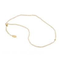 Freshwater Pearl Brass Necklace with pearl with 2.56 extender chain gold color plated fashion jewelry & for woman golden Sold Per 14.17 Inch Strand