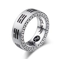 Titanium Steel Finger Ring vintage & Unisex & with letter pattern original color 7mm US Ring Sold By PC