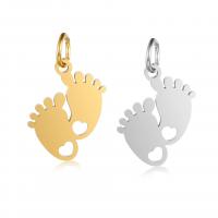 Stainless Steel Pendants 304 Stainless Steel Foot plated DIY Sold By Bag