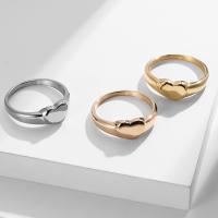 خاتم إصبع الفولاذ المقاوم للصدأ, قلب, مصقول, حجم مختلفة للاختيار & للمرأة, المزيد من الألوان للاختيار, 7mm, تباع بواسطة PC