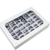 Edelstahl Ring Set, Fingerring, unisex, gemischte Farben, 8mm, 36PCs/Box, verkauft von Box