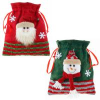 Felt Drawstring Bag with Knitted Fabric handmade Christmas Design Sold By PC