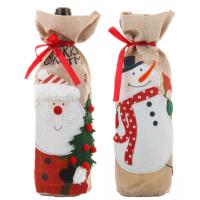 Linen Wine Bottle Cover handmade Christmas Design Sold By PC
