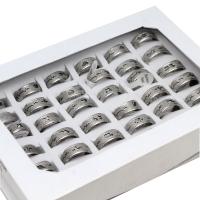 Stainless Steel Finger Ring Unisex silver color 8mm Sold By Box