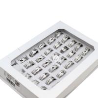 Rostfritt stål Fingerringar, ROSTFRITT STÅL, Unisex, silver, 8mm, 36PC/Box, Säljs av Box