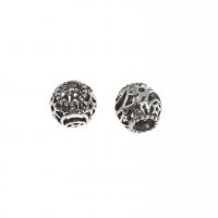 Zinc Alloy European Beads Round DIY & hollow silver color Sold By PC