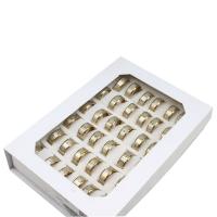 Anello in acciaio inox, unisex, dorato, 8mm, 36PC/scatola, Venduto da scatola