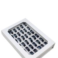 Ruostumaton teräs sormen sormus, Unisex & mieliala emali, sekavärit, 8mm, 36PC/laatikko, Myymät laatikko