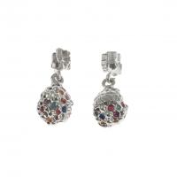 European Style Zinc Alloy Dangle Beads with rhinestone mixed colors Sold By PC