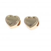 alliage de zinc Perles européennes de grand trou, coeur, DIY, doré, 10x10x8mm, Vendu par PC