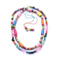 Collar de Madera , con Piedras preciosas, chapado, para mujer, multicolor, 46cm,56cm, Vendido por UD