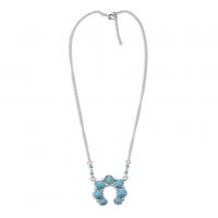 Fashion Turquoise Necklace Zinc Alloy with turquoise & for woman turquoise blue Sold By PC