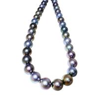 Акойя культивированные жем Ожерелье, Круглая, Женский, разноцветный, Оценка AAAAA, 12-13mm, 33ПК/Strand, Продан через Приблизительно 60 см Strand