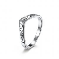 Titanium Steel Finger Ring Heart plated & for woman & hollow 2mm US Ring Sold By PC