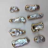 Colgantes de Perlas Freshwater, Perlas cultivadas de agua dulce, con metal, más colores para la opción, 20-30mm, 10PCs/Bolsa, Vendido por Bolsa