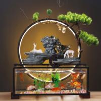 Resin Aquarium Fountain Ornament, plated, for home and office & durable, 450x550x210mm, Sold By PC