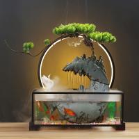 Resin Aquarium Fountain Ornament, plated, for home and office & durable, 450x550x210mm, Sold By PC