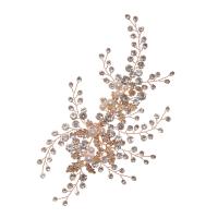 aleación de zinc Tocados en la Frente, con Perlas plásticas, para mujer & con diamantes de imitación, dorado, 180x150mm, Vendido por UD
