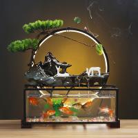 Porcelain Aquarium Fountain Ornament, plated, for home and office & durable, 450x550x210mm, Sold By PC