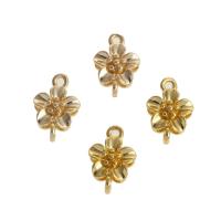 Mässing smycken Connector, Blomma, 14K guldpläterad, mode smycken & för kvinna, gyllene, 13x9x3mm, Säljs av PC
