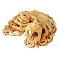 ox Bone Pendel, Skull, jord gul, 52x33x5mm, 15pc'er/Strand, Solgt af Strand