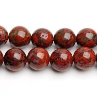Natural Jasper Brecciated Beads Round polished  Sold Per Approx 14.57 Inch Strand