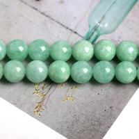 Natural Jade Beads Jade Burma Round polished green Sold Per Approx 14.57 Inch Strand