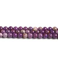 Natural Lepidolite Beads Round polished  purple Sold Per Approx 14.57 Inch Strand