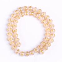 Perline di agata bianca naturale, Cerchio, placcato, DIY & tono di oro, bianco, Venduto per 38 cm filo