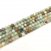 Amazonit Perlen, rund, poliert, DIY, gemischte Farben, verkauft per 38 cm Strang