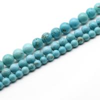 Turquoise Kralen, turkoois, Ronde, DIY, blauw, Per verkocht 38 cm Strand