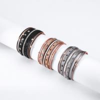 PU Leather Cord Bracelets with Zinc Alloy fashion jewelry & for woman & with rhinestone Length 7.64 Inch Sold By PC
