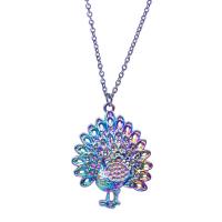 Zinc Alloy Animal Pendants Peacock colorful plated fashion jewelry multi-colored Sold By PC