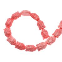 Gyanta ékszerek Gyöngyök, DIY & utánzás korall, rózsaszín, 24x16x10mm, Naponta eladott 38 cm Strand