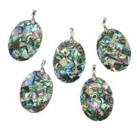 Natural Abalone Shell Pendants Brass with Abalone Shell 18K imitated gold plated mixed colors Sold By PC