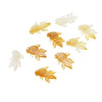 Ciondoli a conchiglia gialla naturali, Pesce, giallo, 35x15x2mm, Venduto da coppia