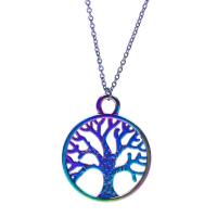 Privjesci stabla života, Cink Alloy, Tree of Life, šarene pozlaćen, modni nakit, multi-boji, 20x1.50x24mm, Prodano By PC
