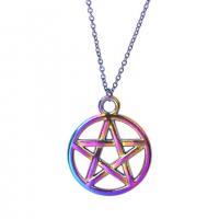 Zinc Alloy Star Pendant colorful plated fashion jewelry multi-colored Length 45 cm Sold By PC