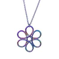 Zinc Alloy Hollow Pendants colorful plated fashion jewelry multi-colored Length 45 cm Sold By PC