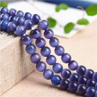 Cats Eye Jewelry Beads Round DIY purple Sold By Strand