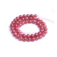 Strawberry Quartz Beads Round DIY pink Sold Per 38 cm Strand