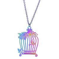 Zinc Alloy Pendants Cage colorful plated fashion jewelry multi-colored Length 45 cm Sold By PC