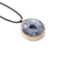 Natural Agate Druzy Pendant Ice Quartz Agate with Brass plated mixed colors Sold By PC