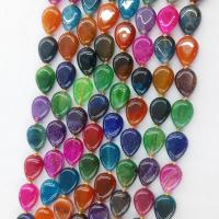 Perline naturali agata vena di drago, Lacrima, lucido, DIY, colori misti, 7x14x18mm, Venduto per 39 cm filo