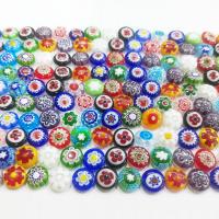 Millefiori Scheibe Lampwork Perlen, Millefiori Lampwork, rund, poliert, DIY, gemischte Farben, verkauft per 39 cm Strang