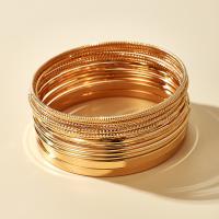 Zinc Alloy Bangle plated 14 pieces & fashion jewelry & for woman golden Inner Approx 70mm Sold By Set