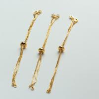 Brass Bracelet Chain 18K gold plated DIY & box chain & micro pave cubic zirconia nickel lead & cadmium free Sold By Strand