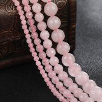 Naturlige rosenkvarts perler, Rose Quartz, Runde, poleret, du kan DIY & forskellig størrelse for valg & facetteret, lyserød, Solgt af Strand