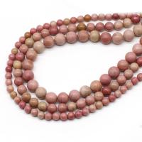 Rhodonite Beads, Runde, du kan DIY, lyserød, Solgt Per 38 cm Strand