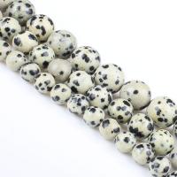 Dalmatiske Beads, Dalmatiner, Runde, poleret, du kan DIY, blandede farver, Solgt Per 39 cm Strand